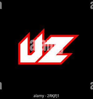 UZ logo design, initial UZ letter design with sci-fi style. UZ logo for game, esport, Technology, Digital, Community or Business. U Z sport modern Ita Stock Vector