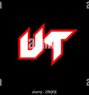 UT logo design, initial UT letter design with sci-fi style. UT logo for game, esport, Technology, Digital, Community or Business. U T sport modern Ita Stock Vector