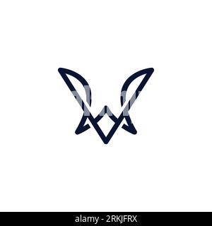 VW Logo Design. Letter WV Icon Design Stock Vector