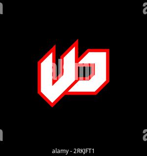 VJ logo design, initial VJ letter design with sci-fi style. VJ logo for game, esport, Technology, Digital, Community or Business. V J sport modern Ita Stock Vector