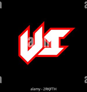VI logo design, initial VI letter design with sci-fi style. VI logo for game, esport, Technology, Digital, Community or Business. V I sport modern Ita Stock Vector
