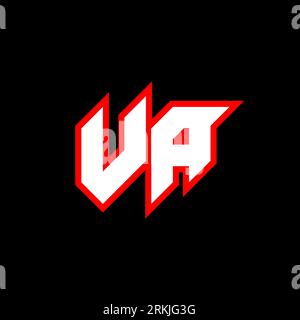 VA logo design, initial VA letter design with sci-fi style. VA logo for game, esport, Technology, Digital, Community or Business. V A sport modern Ita Stock Vector
