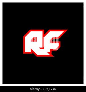 RF logo design, initial RF letter design with sci-fi style. RF logo for game, esport, Technology, Digital, Community or Business. R F sport modern Ita Stock Vector