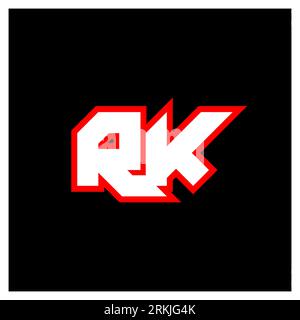 RK logo design, initial RK letter design with sci-fi style. RK logo for game, esport, Technology, Digital, Community or Business. R K sport modern Ita Stock Vector