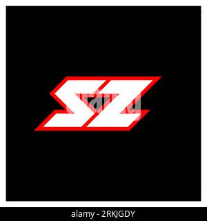 SZ logo design, initial SZ letter design with sci-fi style. SZ logo for game, esport, Technology, Digital, Community or Business. S Z sport modern Ita Stock Vector