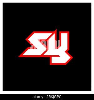 SY logo design, initial SY letter design with sci-fi style. SY logo for game, esport, Technology, Digital, Community or Business. S Y sport modern Ita Stock Vector