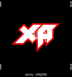 XA logo design, initial XA letter design with sci-fi style. XA logo for game, esport, Technology, Digital, Community or Business. X A sport modern Ita Stock Vector