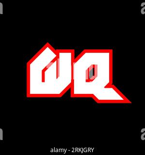 WQ logo design, initial WQ letter design with sci-fi style. WQ logo for game, esport, Technology, Digital, Community or Business. W Q sport modern Ita Stock Vector