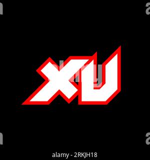XU logo design, initial XU letter design with sci-fi style. XU logo for game, esport, Technology, Digital, Community or Business. X U sport modern Ita Stock Vector