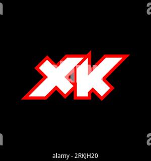 XK logo design, initial XK letter design with sci-fi style. XK logo for game, esport, Technology, Digital, Community or Business. X K sport modern Ita Stock Vector
