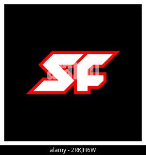 SF logo design, initial SF letter design with sci-fi style. SF logo for game, esport, Technology, Digital, Community or Business. S F sport modern Ita Stock Vector