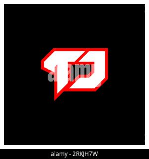 TJ logo design, initial TJ letter design with sci-fi style. TJ logo for game, esport, Technology, Digital, Community or Business. T J sport modern Ita Stock Vector
