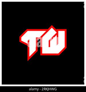 TW logo design, initial TW letter design with sci-fi style. TW logo for game, esport, Technology, Digital, Community or Business. T W sport modern Ita Stock Vector