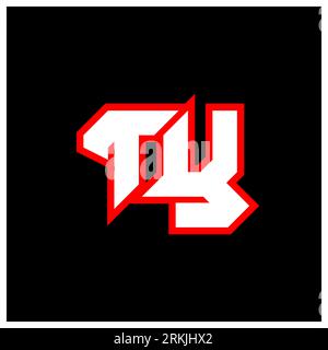 TY logo design, initial TY letter design with sci-fi style. TY logo for game, esport, Technology, Digital, Community or Business. T Y sport modern Ita Stock Vector