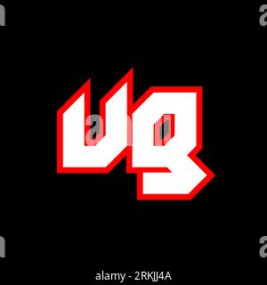 UG logo design, initial UG letter design with sci-fi style. UG logo for game, esport, Technology, Digital, Community or Business. U G sport modern Ita Stock Vector
