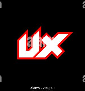 UX logo design, initial UX letter design with sci-fi style. UX logo for game, esport, Technology, Digital, Community or Business. U X sport modern Ita Stock Vector