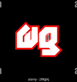 WG logo design, initial WG letter design with sci-fi style. WG logo for game, esport, Technology, Digital, Community or Business. W G sport modern Ita Stock Vector