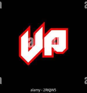 VP logo design, initial VP letter design with sci-fi style. VP logo for game, esport, Technology, Digital, Community or Business. V P sport modern Ita Stock Vector