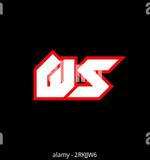 WS logo design, initial WS letter design with sci-fi style. WS logo for game, esport, Technology, Digital, Community or Business. W S sport modern Ita Stock Vector