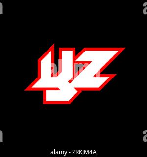 YZ logo design, initial YZ letter design with sci-fi style. YZ logo for game, esport, Technology, Digital, Community or Business. Y Z sport modern Ita Stock Vector