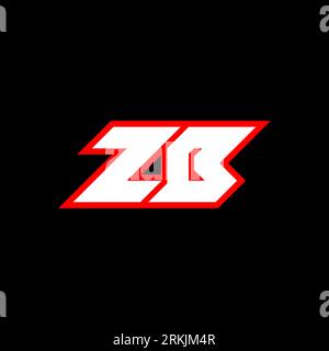 ZB logo design, initial ZB letter design with sci-fi style. ZB logo for game, esport, Technology, Digital, Community or Business. Z B sport modern Ita Stock Vector