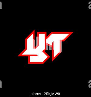 YT logo design, initial YT letter design with sci-fi style. YT logo for game, esport, Technology, Digital, Community or Business. Y T sport modern Ita Stock Vector