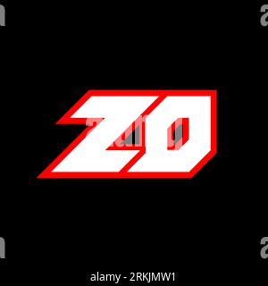 ZD logo design, initial ZD letter design with sci-fi style. ZD logo for game, esport, Technology, Digital, Community or Business. Z D sport modern Ita Stock Vector