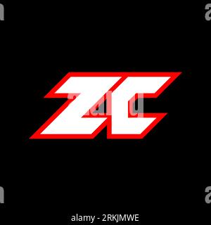 ZC logo design, initial ZC letter design with sci-fi style. ZC logo for game, esport, Technology, Digital, Community or Business. Z C sport modern Ita Stock Vector