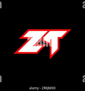 ZT logo design, initial ZT letter design with sci-fi style. ZT logo for game, esport, Technology, Digital, Community or Business. Z T sport modern Ita Stock Vector
