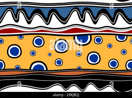 African pattern with hand drawn colorful ethnic symbol Stock Vector