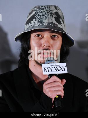 Bildnummer: 56158978  Datum: 08.10.2011  Copyright: imago/Xinhua (111008) -- BUSAN, Oct. 8, 2011 (Xinhua) -- Japanese actor Odagiri Joe attends the press conference for the film My Way at the 16th Busan International Film Festival (BIFF) in Busan, South Korea, Oct. 8, 2011. (Xinhua/Park Jin Hee) SKOREA-BUSAN-BIFF-MY MAY PUBLICATIONxNOTxINxCHN People Kultur Entertainment Film Filmfest Porträt xbs x0x 2011 hoch      56158978 Date 08 10 2011 Copyright Imago XINHUA  Busan OCT 8 2011 XINHUA Japanese Actor Odagiri Joe Attends The Press Conference for The Film My Way AT The 16TH Busan International F Stock Photo