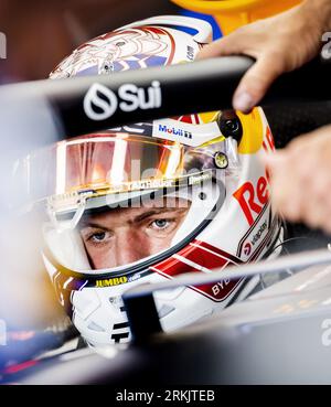 ZANDVOORT - Max Verstappen (Red Bull Racing) during 2nd Free Practice ahead of the F1 Grand Prix of the Netherlands at Circuit Zandvoort on August 24, 2023 in Zandvoort, Netherlands. ANP REMKO DE WAAL Stock Photo