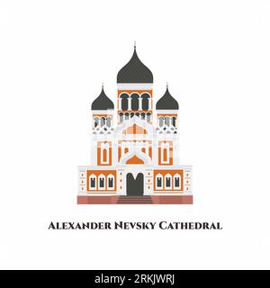 St. Alexander Nevsky Cathedral. It is a Bulgarian Orthodox cathedral in Sofia, the capital of Bulgaria. It's amazing buildings with old architecture. Stock Vector