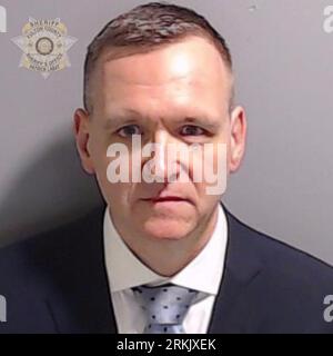 Atlanta, United States. 25th Aug, 2023. Michael Roman is pictured in this photo provided by the Fulton County Sheriff's Office on Friday, August 25, 2023, in Atlanta, GA. Roman has been charged in Georgia for alleged attempts to overturn the results of the state's 2020 presidential election and has now turned himself in as part of the conspiracy prosecution. Photo via Fulton County Sheriff's Office/UPI Credit: UPI/Alamy Live News Stock Photo