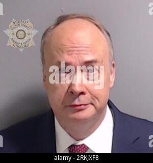 Atlanta, United States. 25th Aug, 2023. Jeffrey Clark is pictured in this photo provided by the Fulton County Sheriff's Office on Friday, August 25, 2023, in Atlanta, GA. Clark has been charged in Georgia for alleged attempts to overturn the results of the state's 2020 presidential election and has now turned himself in as part of the conspiracy prosecution. Photo via Fulton County Sheriff's Office/UPI Credit: UPI/Alamy Live News Stock Photo
