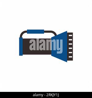 Dive Light for diving in flat element style isolated on white background. Stock Vector