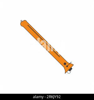 Dive Light in flat element style isolated on white background. Stock Vector