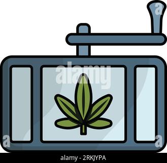 Cannabis pipe with hemp leaves drawings on it and a grinder with cannabis  in it Stock Photo - Alamy