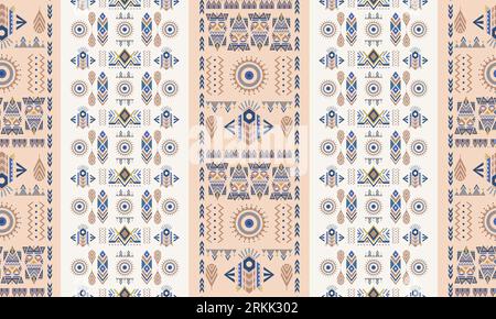 Seamless tribal maya pattern isolated on white background Stock Vector