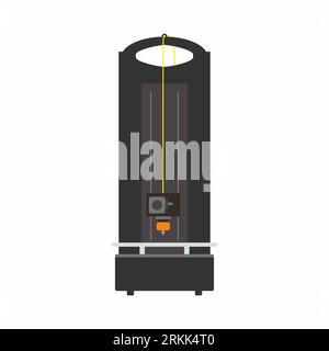 Polar printer flat cartoon icon isolated on white background. An innovation in 3D printing. Futuristic technology concept. Vector illustration technol Stock Vector