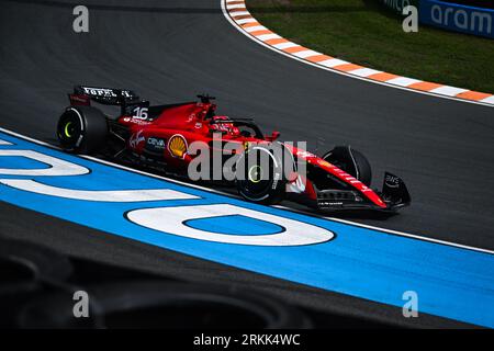 Zandvoort, Mezzolombardo, The Netherlands. 25th Aug, 2023. CHARLES LECLERC of Monaco and Scuderia Ferrari drives during practice of the 2023 FIA Formula 1 Dutch Grand Prix at Circuit Zandvoort in Zandvoort, The Netherlands. (Credit Image: © Daisy Facinelli/ZUMA Press Wire) EDITORIAL USAGE ONLY! Not for Commercial USAGE! Stock Photo