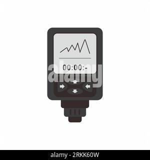 Dive Computer for diving in flat element style isolated on white background. Stock Vector