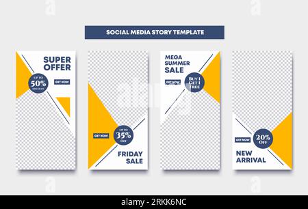 Trendy colorful stories gradient template in pastel colors. Beautiful bright vector wallpaper set for fashion big sale promotion. Colorful gradient ba Stock Vector