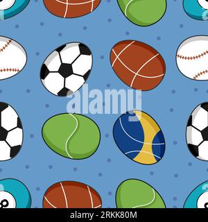 Seamless patterns with easter eggs. Cute easter egg with ball motif. Vector illustration for greeting cards, posters, invitations, shirts, pillows, mu Stock Vector