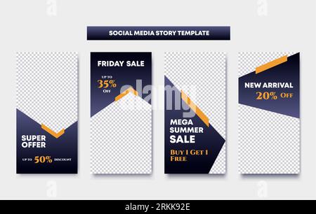 Social media story post creative design template pastel colors set. Background template with copy space for text and images. Vector layout for social Stock Vector