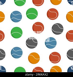 Tennis ball Seamless Pattern. Colorful Tennis Ball Seamless Pattern. Stock Vector