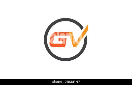 Minimal elegant monogram art logo. Outstanding professional trendy awesome artistic VG GV initial based Alphabet icon logo. Premium Business logo on f Stock Vector