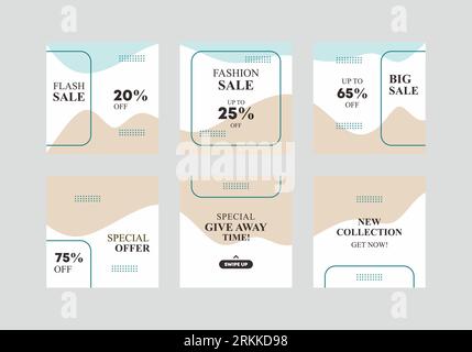 Set collection of abstract square art templates with pastel color template design. Suitable for social media posts, mobile apps, banners design and we Stock Vector