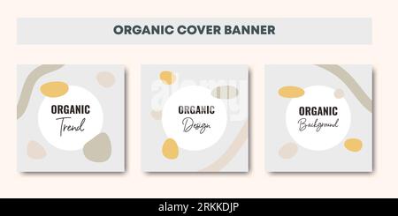 Set of modern web banner for social media mobile apps, organic design in pastel colors for baby store and fashion. Trendy creative summer banners for Stock Vector