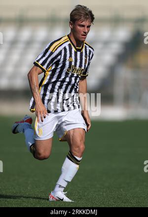 Vercelli, Italy, 13th August 2023. Gabriele Mulazzi of Juventus during the Pre Season Friendly match at Stadio Silvio Piola, Vercelli. Picture credit should read: Jonathan Moscrop / Sportimage Stock Photo